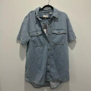 Universal Threads Denim mini button down dress size large NWOT but never worn